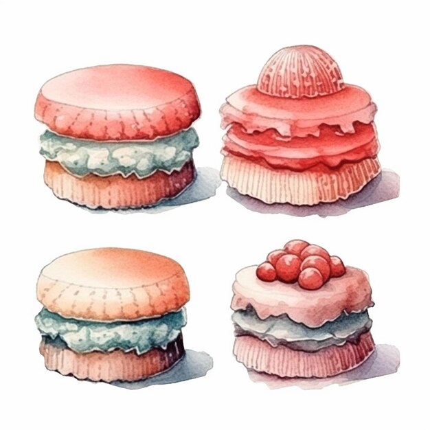 Vector vector delicious cakes set vector fruits and cake vector sweet baked cakes set vector cake