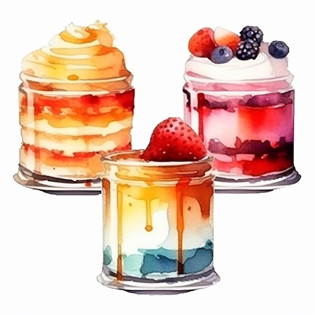 Vector delicious cakes set vector fruits and cake vector sweet baked cakes set vector cake