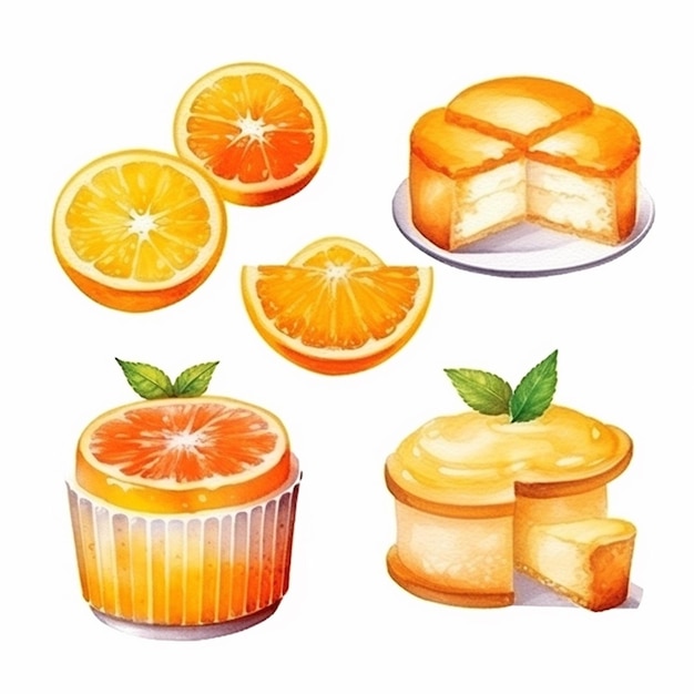 Vector vector delicious cakes set vector fruits and cake vector sweet baked cakes set vector cake