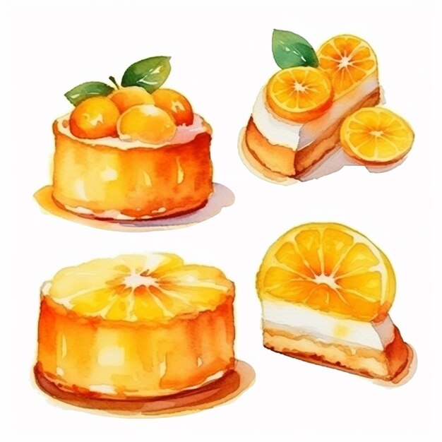 Vettore set di torte deliziose vettoriale set di frutta e torte vettoriale sweet baked cakes set di torta vettoriale