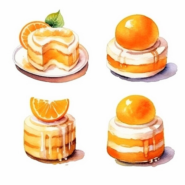 Vector vector delicious cakes set vector fruits and cake vector sweet baked cakes set vector cake