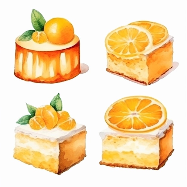 vector delicious cakes set vector fruits and cake vector sweet baked cakes set vector cake