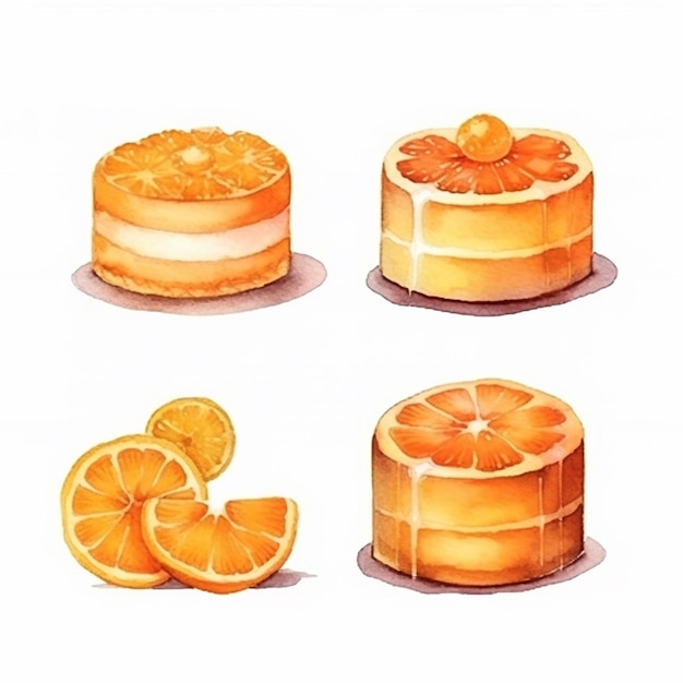 Vector vector delicious cakes set vector fruits and cake vector sweet baked cakes set vector cake