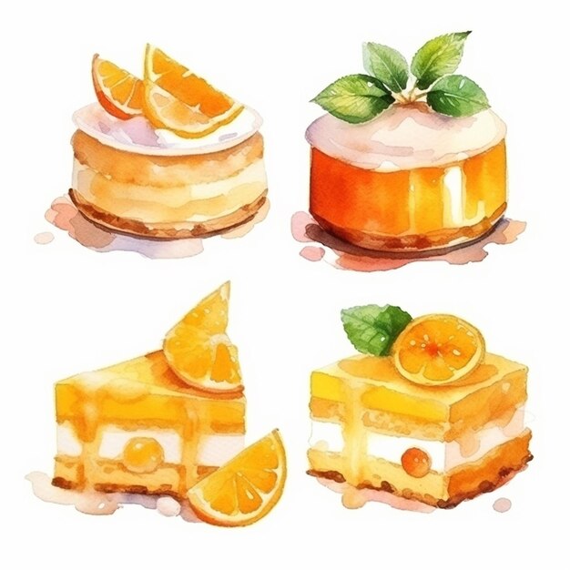 vector delicious cakes set vector fruits and cake vector sweet baked cakes set vector cake