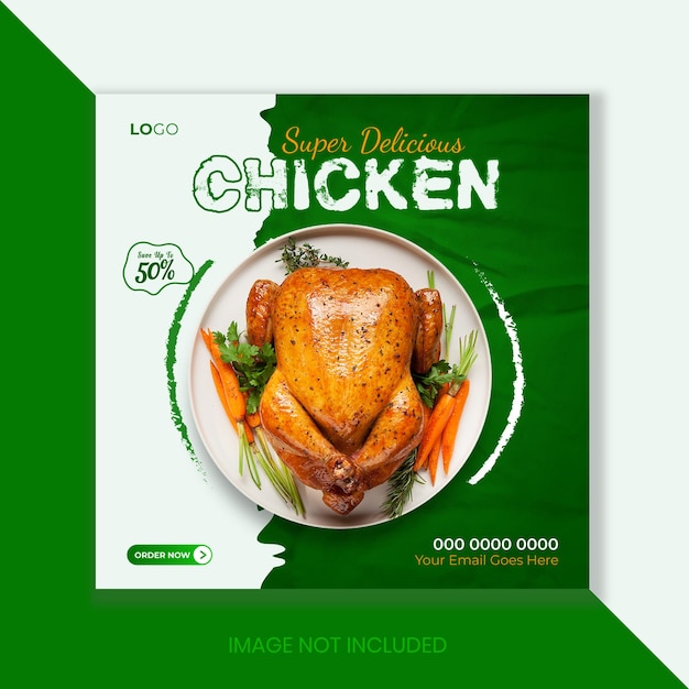 Vector vector delicious chicken menu social media banner template