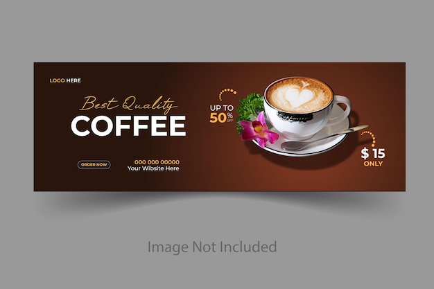 Vector vector delicious coffee social media and facebook cover post template design