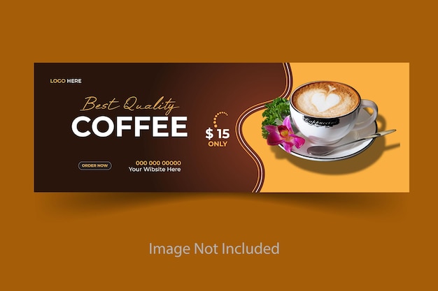 Vector delicious coffee social media and Facebook cover post template design