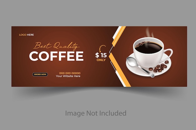 Vector delicious coffee social media and Facebook cover post template design