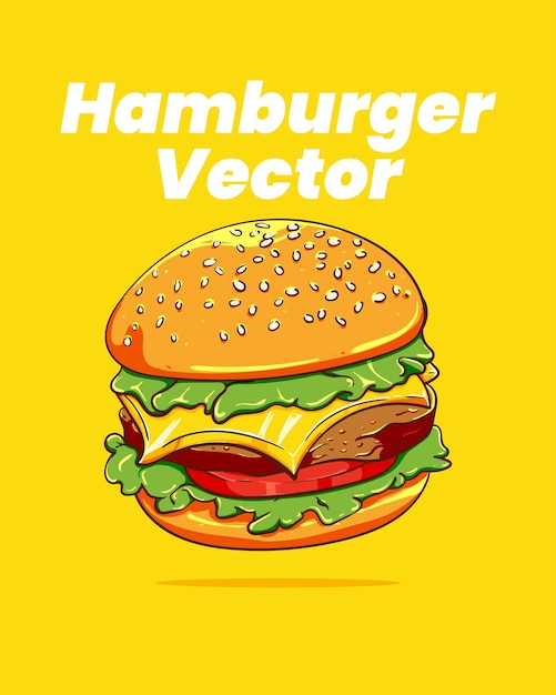 Вектор вкусного гамбургера.