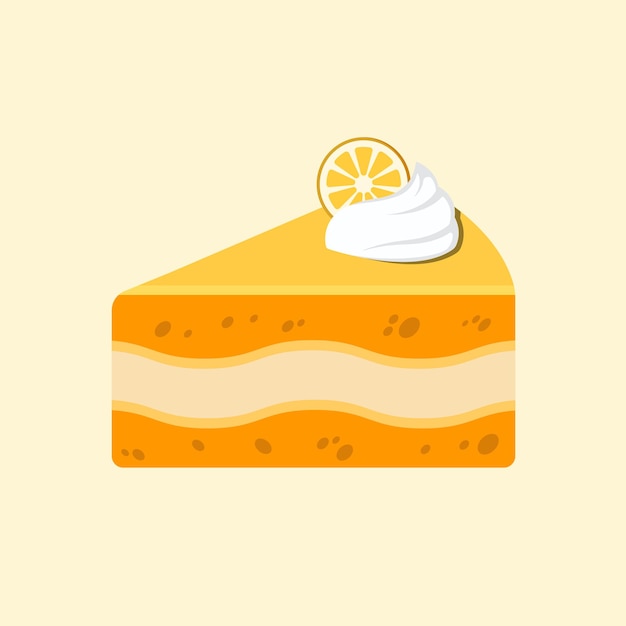 Vector vector delicious slice of orange cake illustration