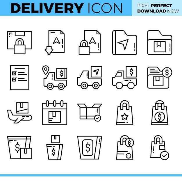 Vector delivery icon set