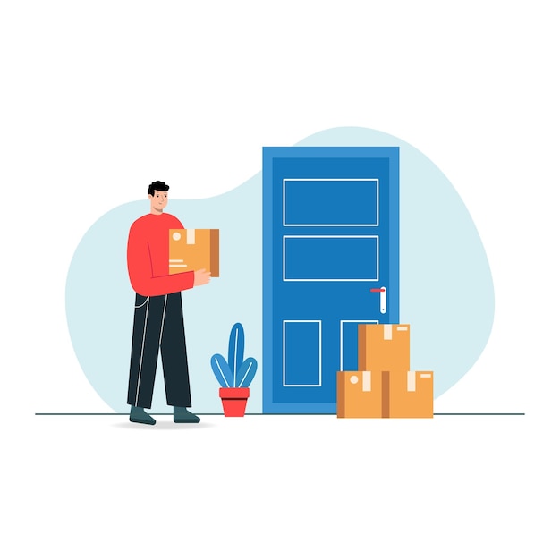 Vector delivery package concept flat design illustratie