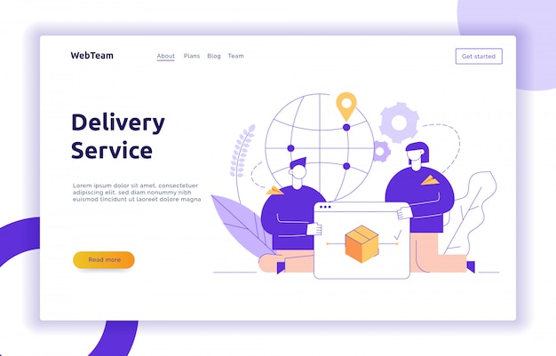 Vector delivery service design concept web banner