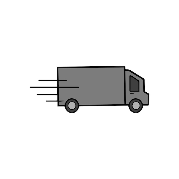 Vector delivery truck service icon illustration