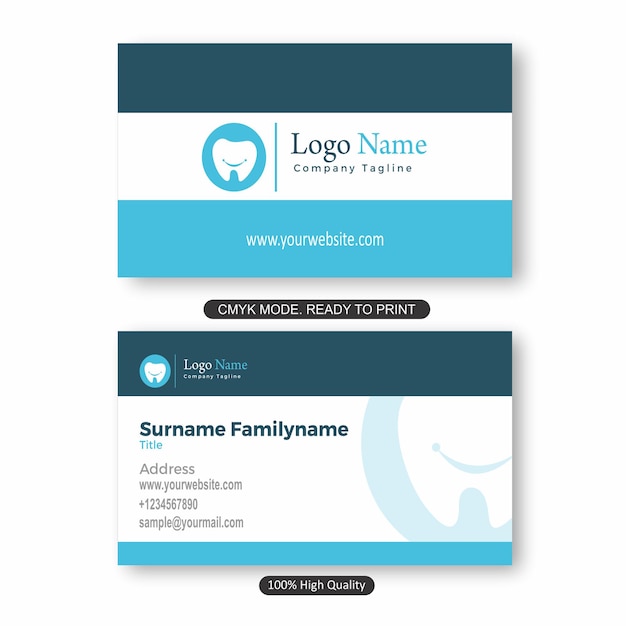 Vector vector dentist design business card template vc34