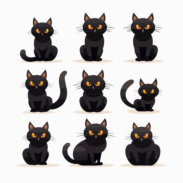 Vector depiction of a spooky autumn cat AI Generation