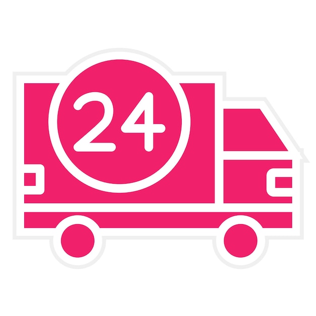 Vector vector design 24 hours delivery icon style