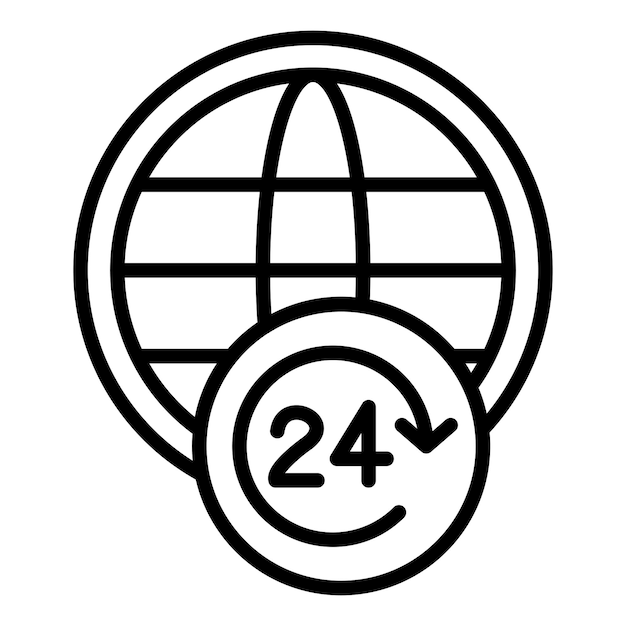 ベクトル デザイン 24時間 オープン アイコン スタイル