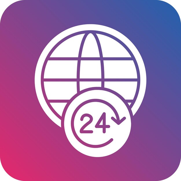 ベクトル デザイン 24時間 オープン アイコン スタイル