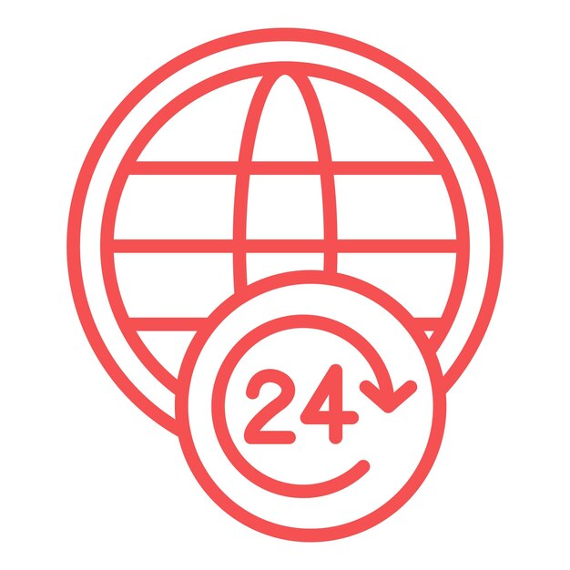 ベクトル デザイン 24時間 オープン アイコン スタイル