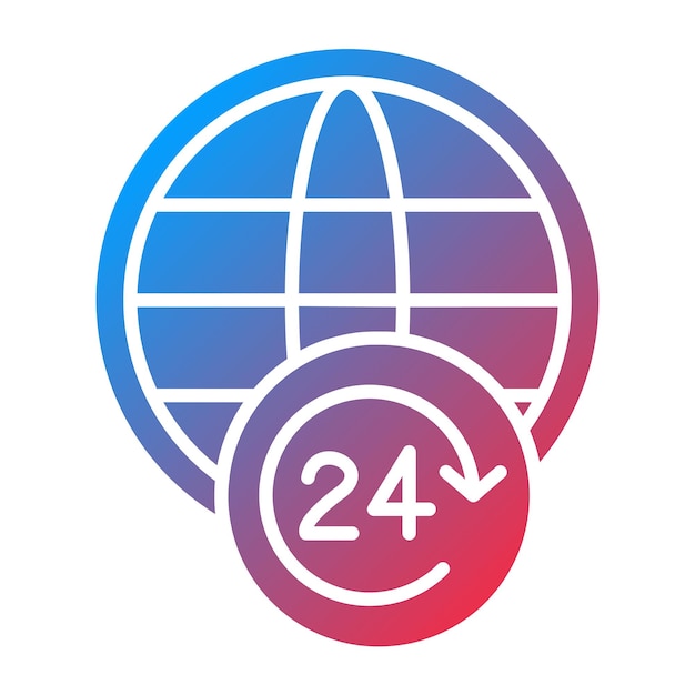 ベクトル デザイン 24時間 オープン アイコン スタイル