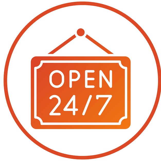 터 디자인 24 시간 오픈 아이콘 스타일