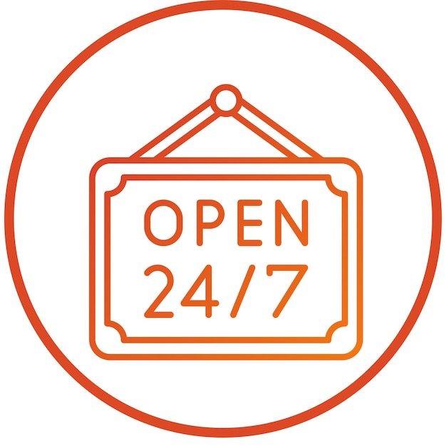 터 디자인 24 시간 오픈 아이콘 스타일
