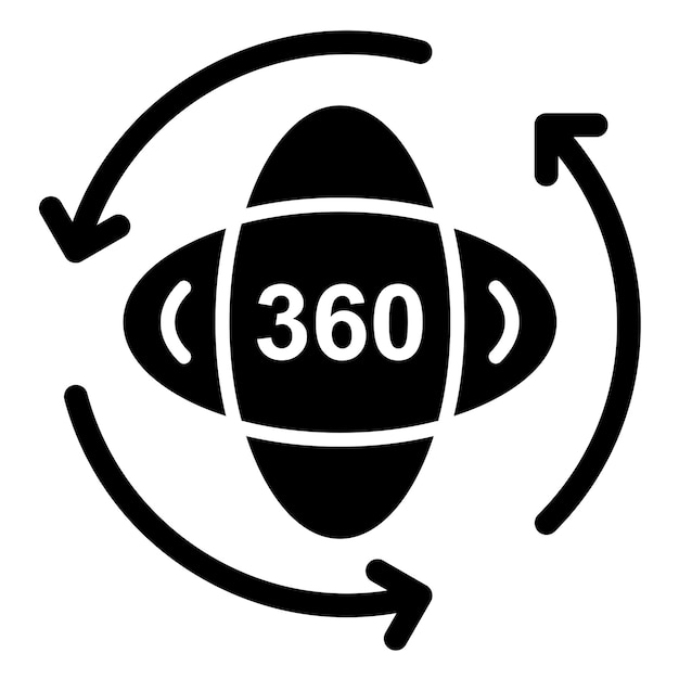 Vector design 360 degrees icon style