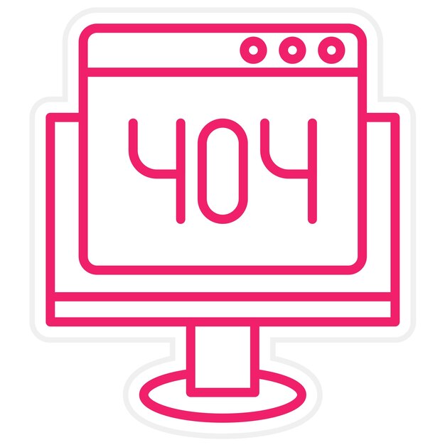 터 디자인 404 오류 아이콘 스타일