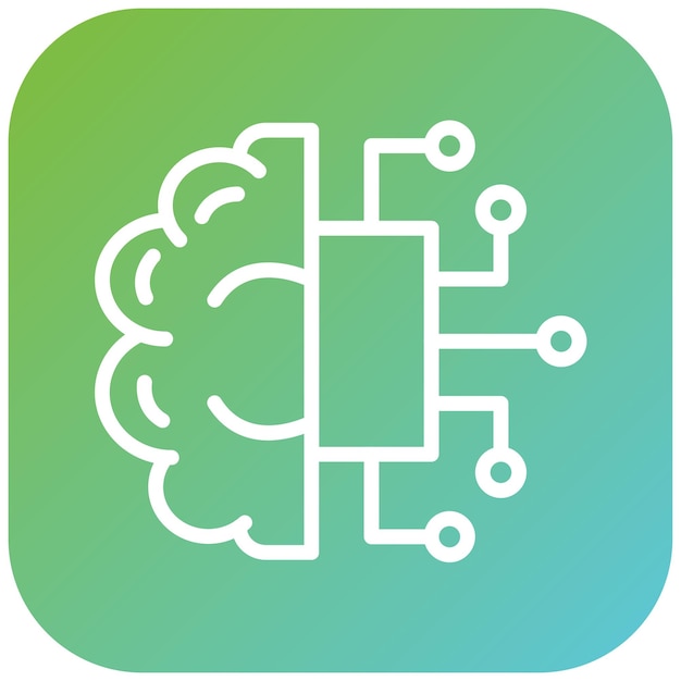 Vector Design AI Brain Icon Stijl