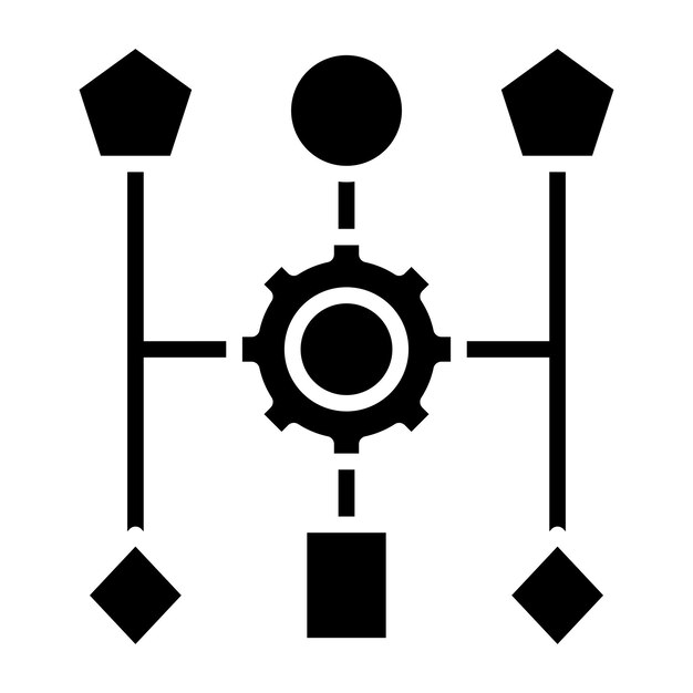 Stile di icona dell'algoritmo di progettazione vettoriale