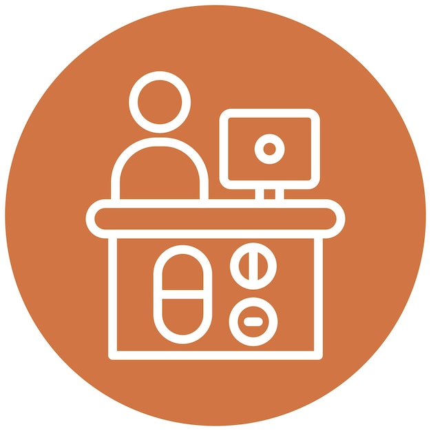 Vector Design Apotheek Countertop Icon Stijl