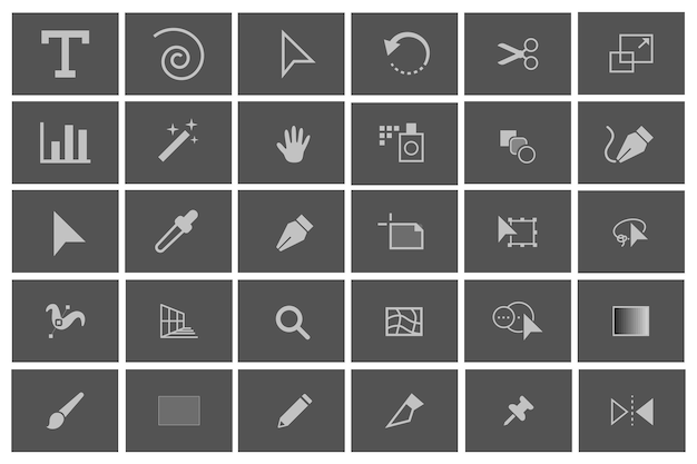 Vector vector design app toolbar icon set vector