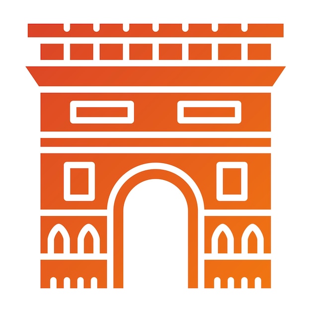 Vector vector design arc de triomphe icon style