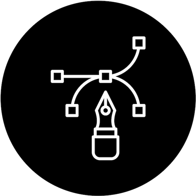 vector design arch point and pen icon style