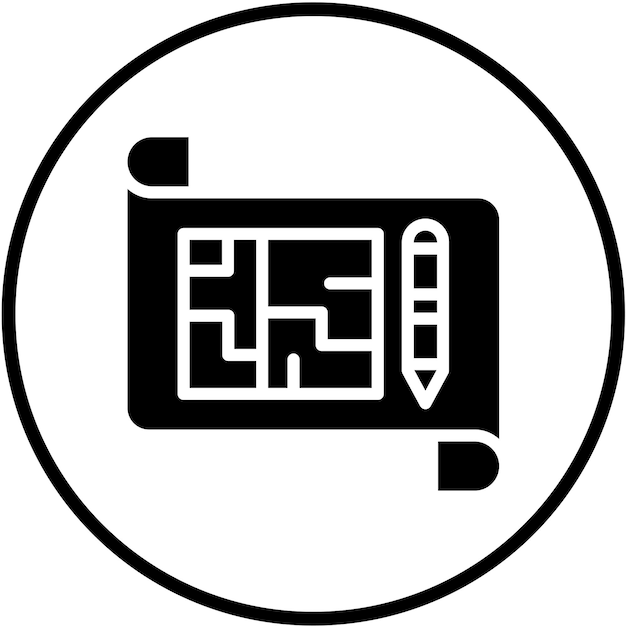 터 디자인 건축 계획 아이콘 스타일