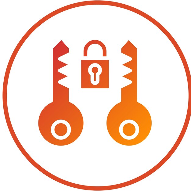 Vector vector design asymmetric encryption icon style