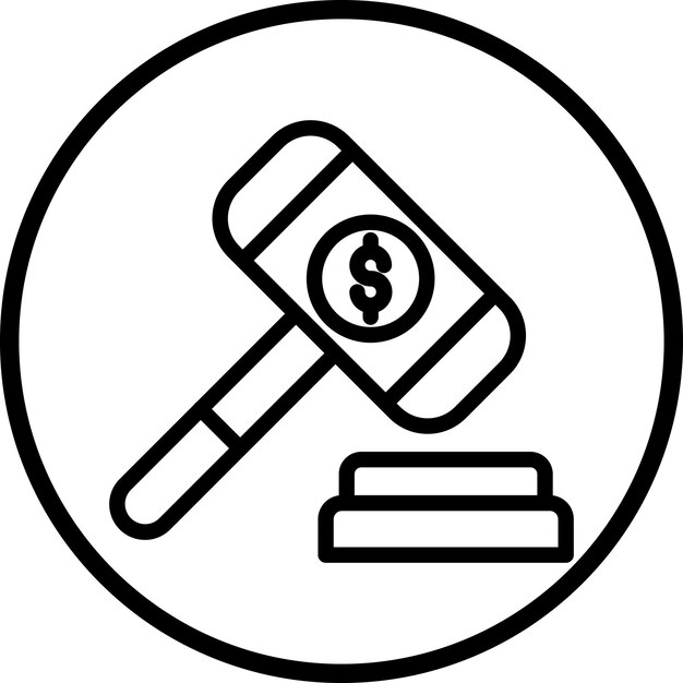 Vector Design Auction Fundraiser Icon Stijl