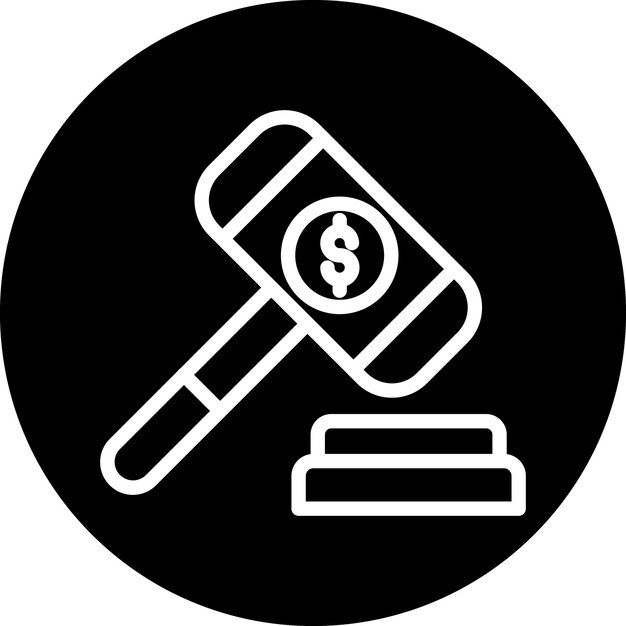 Vector Design Auction Fundraiser Icon Stijl
