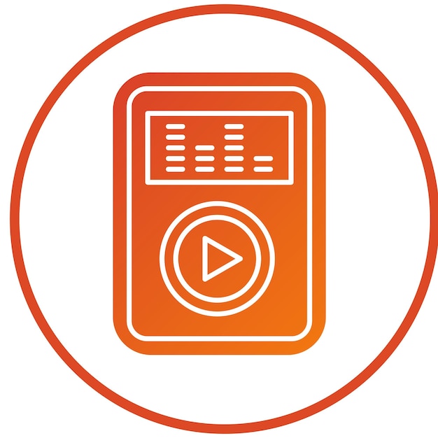 Vector Design Audio Player Icon Stijl