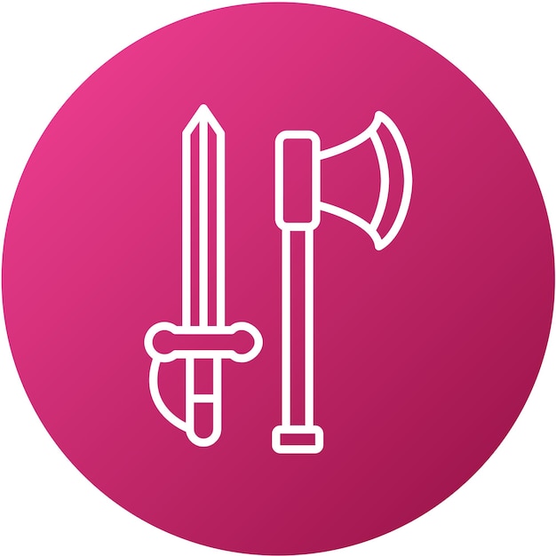 Vector vector design axe and sword icon style