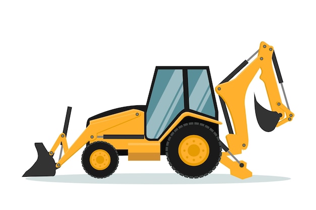 Vector design of backhoe heavy machinery