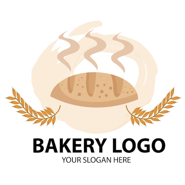 Illustrazione del logo della panetteria di disegno vettoriale a forma di pane