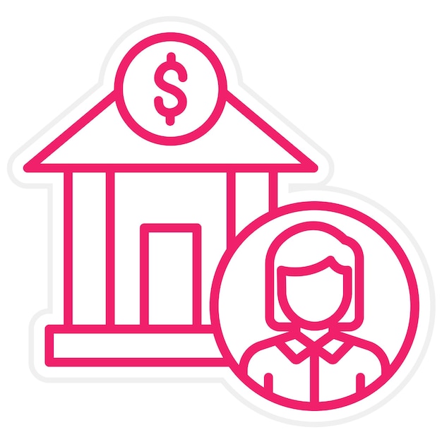 Vettore stile di icona del conto bancario di progettazione vettoriale