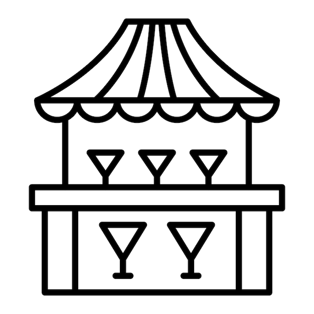 Векторный дизайн иконового стиля стоянки для напитков
