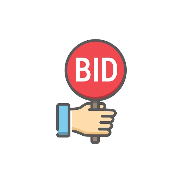 Vector design of bid red color hand symbol