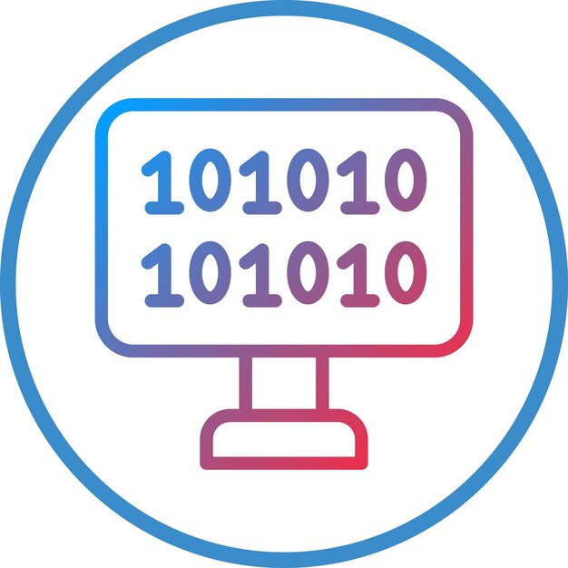 Vector vector design binary code icon style