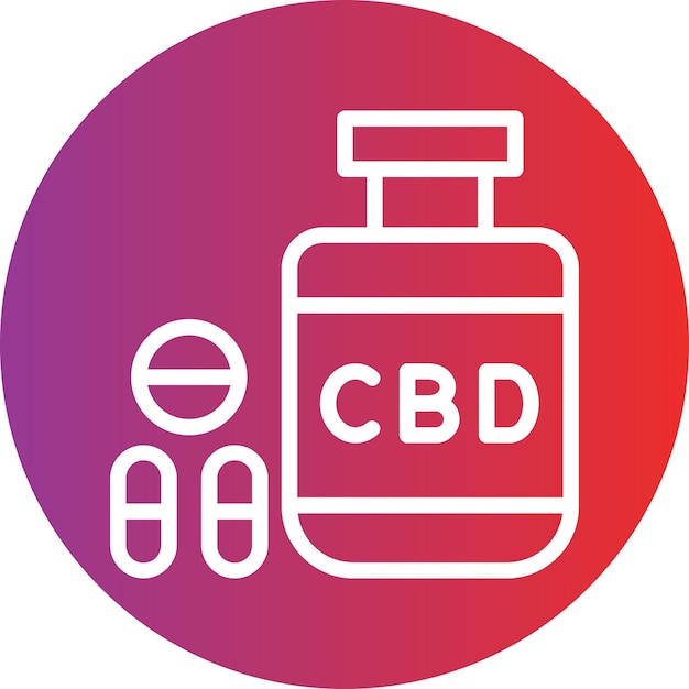 Vector Design Bio Cbd per capsule Icon stijl