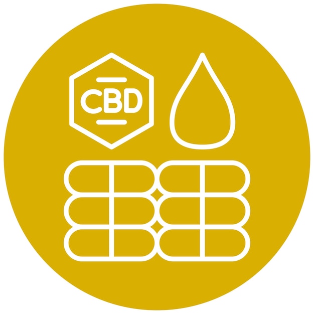 터 디자인 바이오 CBD 당 아이콘 스타일