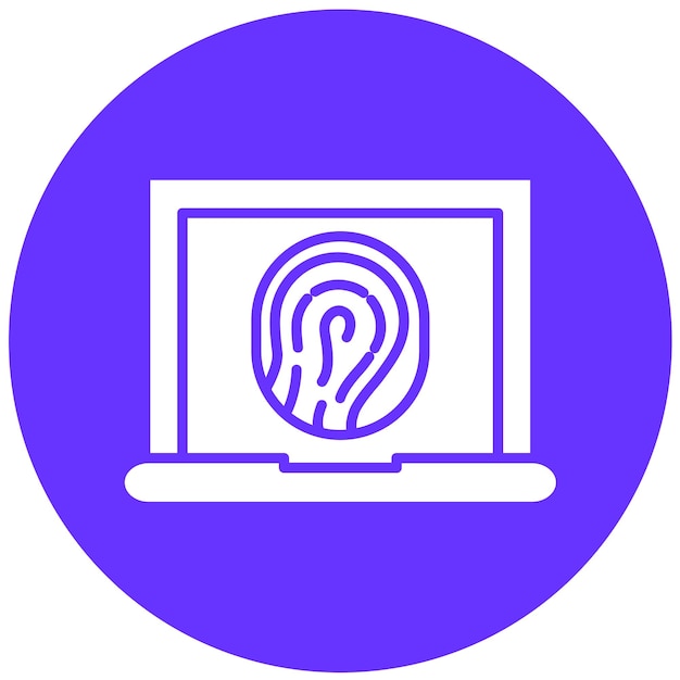 Vector Design Biometric Laptop Icon Stijl